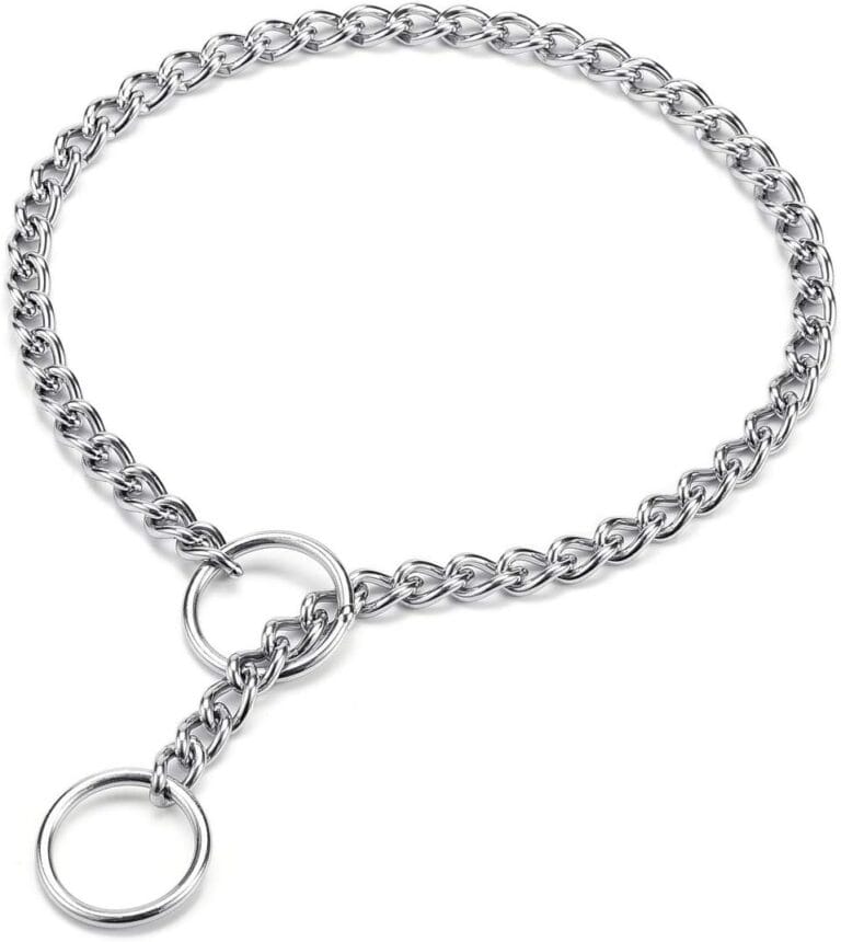 Mogoko Stainless Steel Dog Choke Chain Collar, Puppy Metal P Chain Slip Collar Pet Training Walking Choker(2.0mm;14.0 Inch)