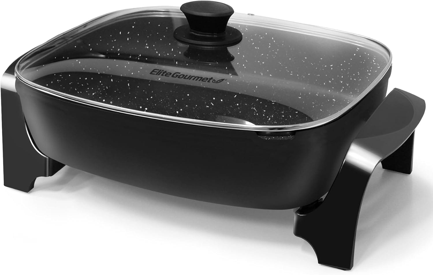 Elite Gourmet EG 6203# Extra Deep 16"x13"x3.2" (10.5Qt.) Scratch Resistant, Easy Pour Spout Dishwasher Safe, Non Stick Electric Skillet With Glass Vented Lid, Adjustable Temperature, Black Elite Gourmet EG-6203# Extra Deep 16"x13"x3.2" (10.5Qt.) Scratch Resistant, Easy Pour Spout Dishwasher Safe, Non-stick Electric Skillet with Glass Vented Lid, Adjustable Temperature, Black