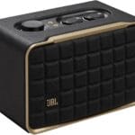JBL Authentics 200 - Retro Style Smart Home Speaker with Built in Wi-Fi, Bluetooth and Voice Assistants, Alexa and Google Assistant, Multi-Room Playback, Automatic self tuning (Black/Gold)