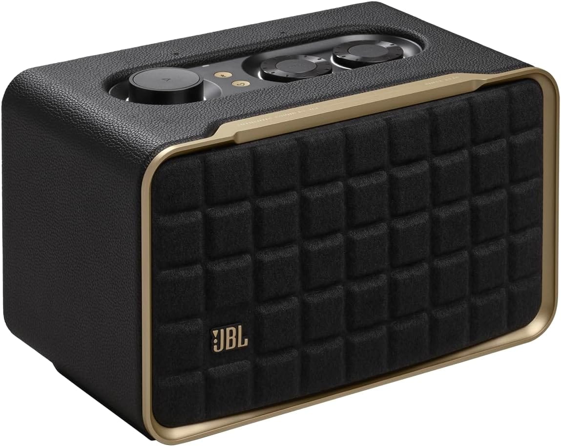JBL Authentics 200 Retro Style Smart Home Speaker With Built In Wi Fi, Bluetooth And Voice Assistants, Alexa And Google Assistant, Multi Room Playback, Automatic Self Tuning (Black/Gold) JBL Authentics 200 - Retro Style Smart Home Speaker with Built in Wi-Fi, Bluetooth and Voice Assistants, Alexa and Google Assistant, Multi-Room Playback, Automatic self tuning (Black/Gold)