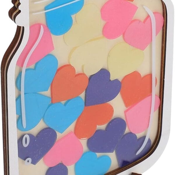 Operitacx Wooden Reward Jar Set for Boy Girl Positive Reinforcement System Heart Tokens for Potty Training and Behavior Management Engaging Self-Discipline Development Tool