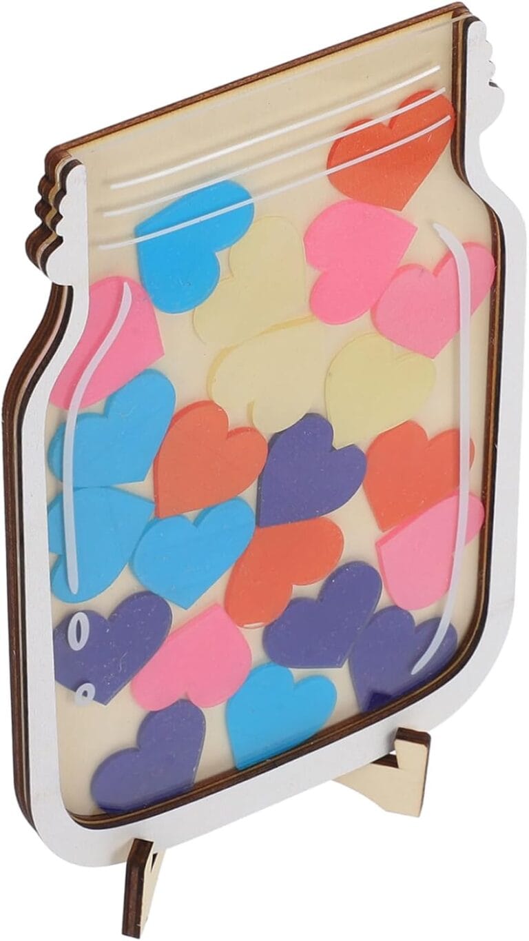 Operitacx Wooden Reward Jar Set for Boy Girl Positive Reinforcement System Heart Tokens for Potty Training and Behavior Management Engaging Self-Discipline Development Tool