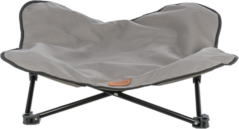 TRIXIE Camping Cot for Dogs Size S-M - Elevated Dog Bed with Steel Frame & Padded Top, Outdoor Dog Bed for Small and Medium Breeds up to 35lbs - 1x Dog Cot