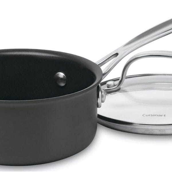 Cuisinart 1-Quart Saucepan, Chef's Classic Nonstick Hard Anodized Saucepan w/Cover, 619-14