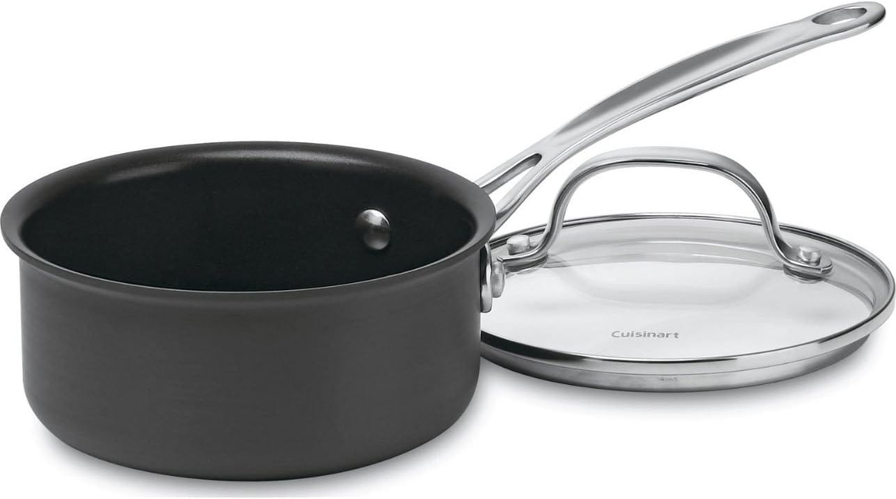 Cuisinart 1 Quart Saucepan, Chef's Classic Nonstick Hard Anodized Saucepan W/Cover, 619 14 Cuisinart 1-Quart Saucepan, Chef's Classic Nonstick Hard Anodized Saucepan w/Cover, 619-14