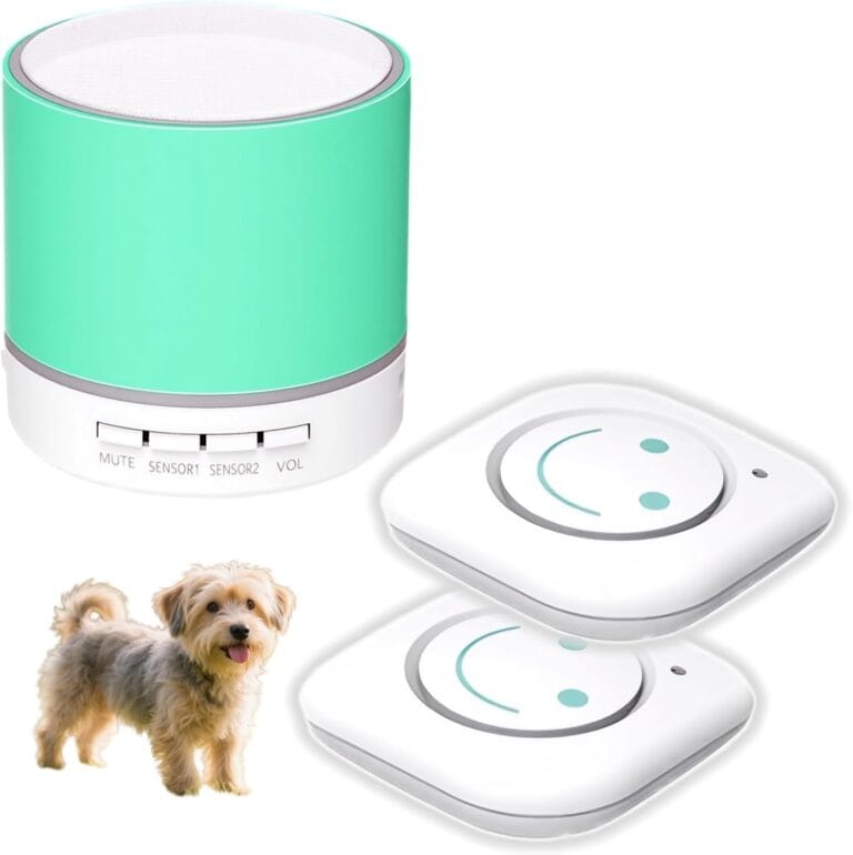 Dog Bells to Go Outside, Wireless Dog Doorbell for Potty Training, Waterproof Shake or Press Button, 14 Melodies 4 Volume Level, Led Indicator, Easy Install, 2 Buttons for Small/Large Dogs Training