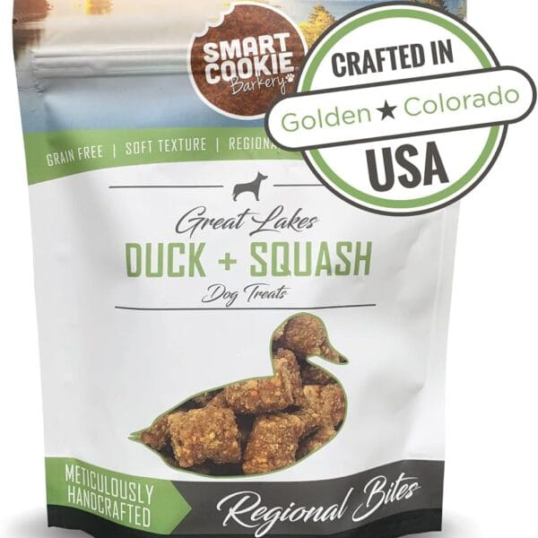 Smart Cookie All Natural Soft Dog Treats - Duck & Squash - Training Treats for Dogs with Allergies or Sensitive Stomachs - Grain Free Dog Treats, Chewy, Human-Grade, Made in USA - 5oz Bag