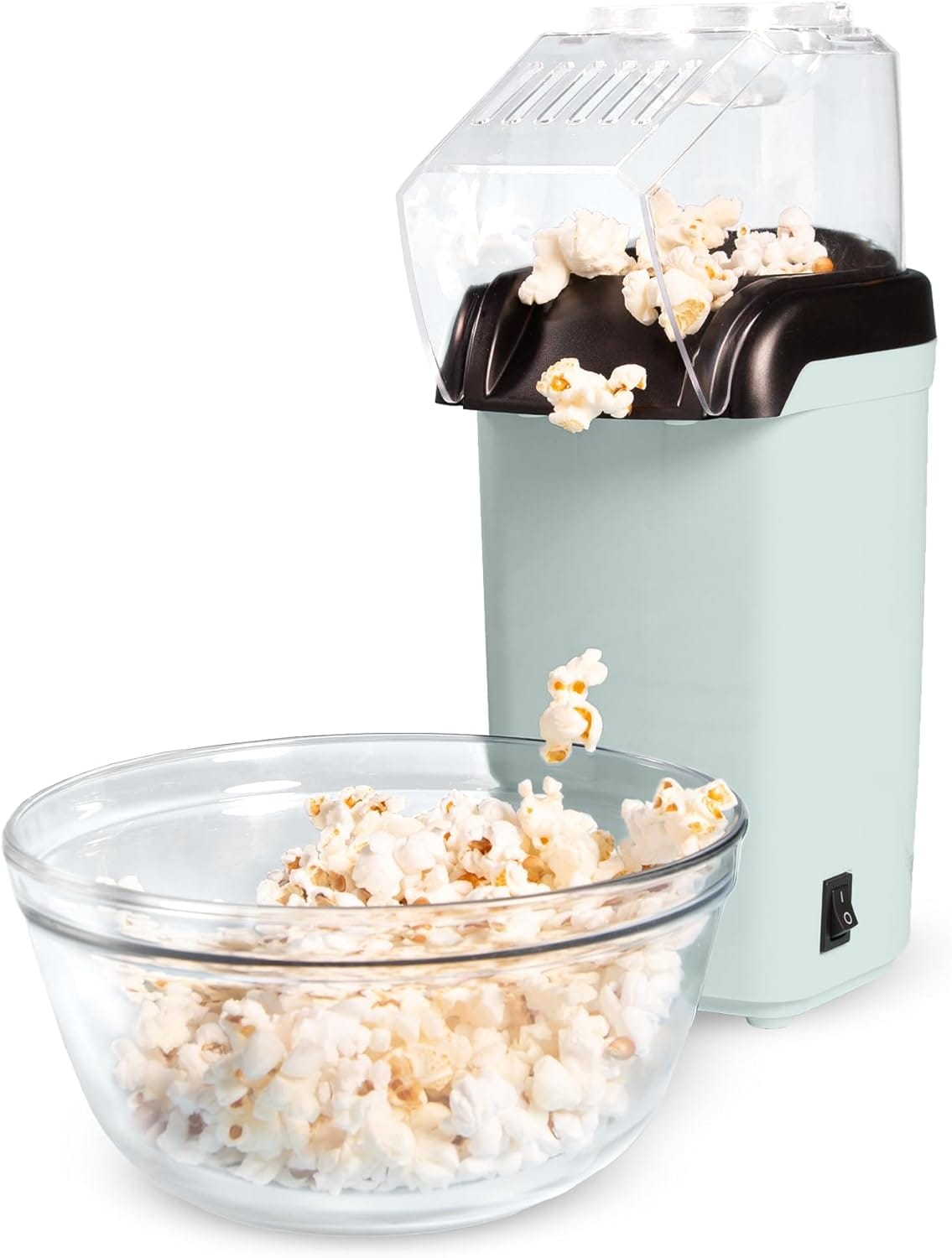 Tasty Hot Air Popcorn Popper, Healthy And Delicious Popcorn In Minutes, Fast And Easy To Use, Built In Measuring Cup And Butter Warmer, 8 Cups, Aqua Tasty Hot Air Popcorn Popper, Healthy and Delicious Popcorn in Minutes, Fast and Easy-to-Use, Built-In Measuring Cup and Butter Warmer, 8 Cups, Aqua