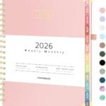 Forvencer 2026 Planner, Hardcover Calendar Planner Weekly and Monthly, January 2026 - December 2026, 8.5" x 11", Spiral Agenda Book with Tabs, Exquisite Daily Journal with Inner Pocket, Organizer Notebook for Office Home School, A4 Size, Pink