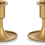 Candlestick Holders Taper Candle Holders, Romadedi Gold Candle Stick Candle Holder for Table Centerpiece, Wedding Reception, Festive Christmas Mantel Decoration or Home Decor, Set of 2