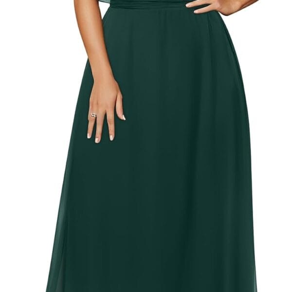 Pinup Fashion Women's Bridesmaid Dresses for Wedding Plus Size Formal Off The Shoulder Chiffon Maxi Dresses