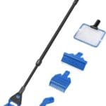 AQUANEAT Aquarium Cleaning Tools, Fish Tank Cleaner Kit with Adjustable Long Handle, 5 in 1 Set Including Fish Net, Algae Scraper
