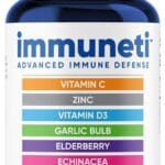 Immuneti - Advanced Immune Defense, 6-in-1 Powerful Blend of Vitamin C, Vitamin D3, Zinc, Elderberries, Garlic Bulb, Echinacea - Supports Overall Health, Provides Vital Nutrients & Antioxidants