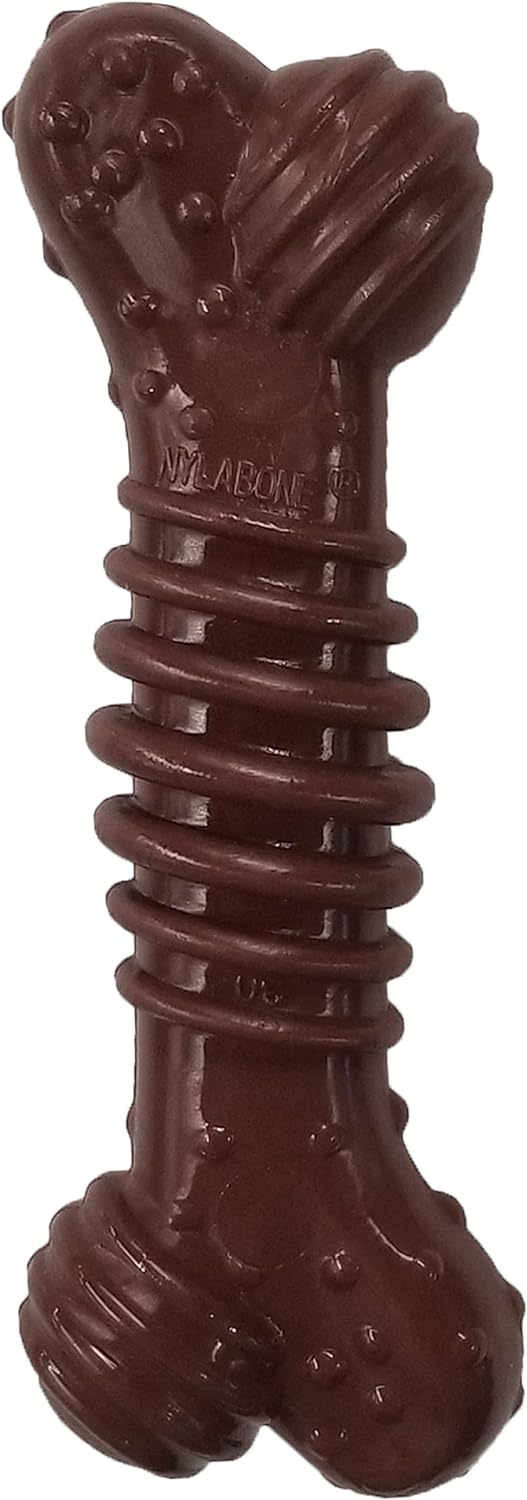 Nylabone Textured Dental Bone Power Chew Toy for Dogs, Dog Toys for Aggressive Chewers, Flavor Medley Flavor, Medium - Up to 35 lbs, 1 Count