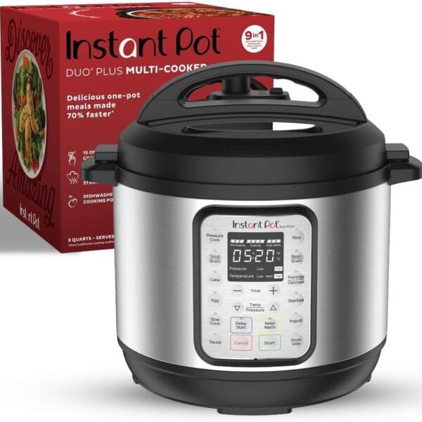 Instant Pot Duo Plus 9-in-1 Multicooker, Pressure Cooker, Slow Cook, Rice Maker, Steamer, Saut, Yogurt, Warmer & Sterilizer, Includes App With Over 800 Recipes, Stainless Steel, 6 Quarts