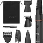 Manscape Body Hair Trimmer for Men, Waterproof Pubic, Groin & Ball Shaver Razor, No-Nick Mens Grooming Kit with LED Display, Type-C USB Rechargeable, Guide Comb & Travel Lock
