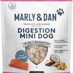 Marly & Dan Small Breed Probiotic Digestive & Gut Health Mini Dog Treats for Small Dogs, Functional Dog Treats Made in France with Salmon, Sweet Potato, and Coconut, 3.5 oz Bag