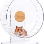 Niteangel Super-Silent Hamster Exercise Wheels - Quiet Spinner Hamster Running Wheels with Adjustable Stand for Hamsters Gerbils Mice Or Other Small Animals (M, Transparent)