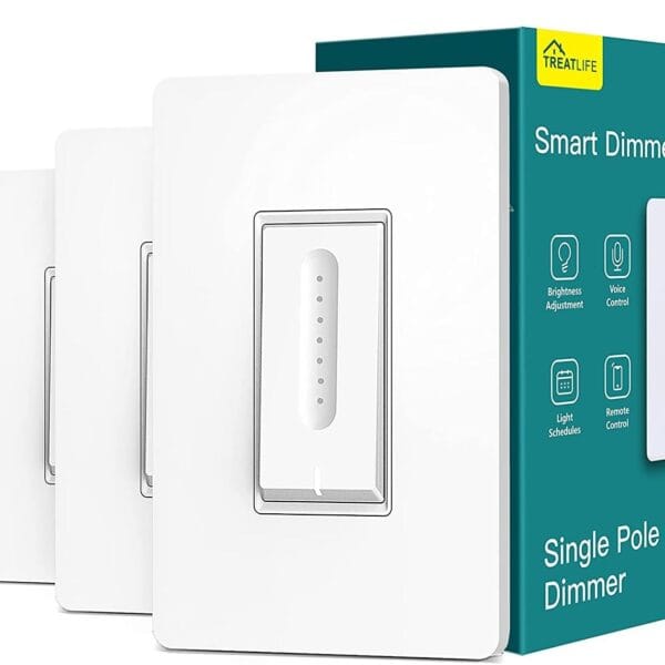 TREATLIFE Smart Dimmer Switch 4 Pack, Single Pole Smart Switch Works with Alexa and Google Home, Neutral Wire Required, 2.4GHz WiFi Dimmer Light Switch for LED, CFL, Incandescent Bulbs