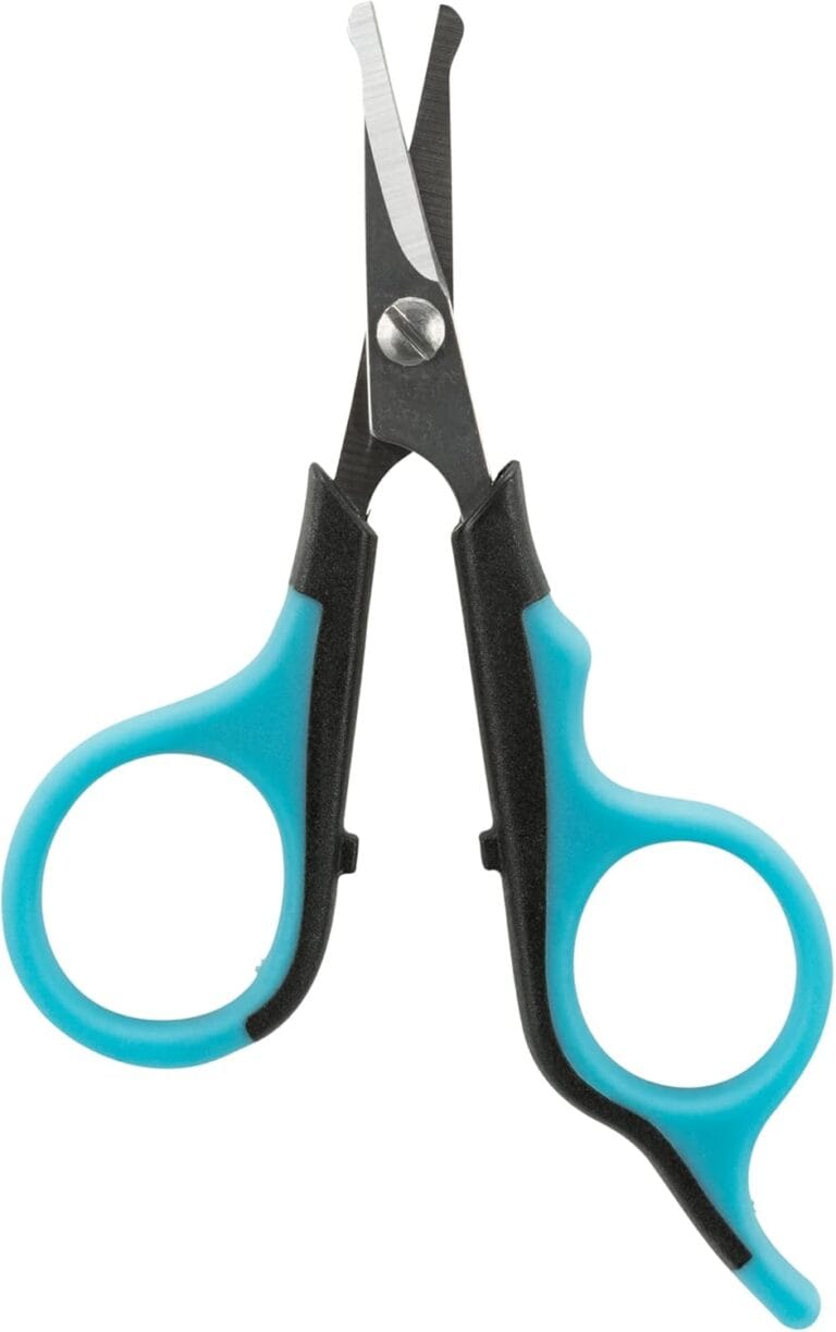 TRIXIE Pet Grooming Scissors, For Dogs and Cats, Pet Face, Nose, Ears, and Paw Hair, Round Tip, 3" ( 8cm)