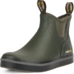 Kalkal Men's Deck Boots Anti-Slip Saltwater Fishing Rain Boots with Memory Foam, Waterproof Rubber Ankle Work Boots for Sailing (Size 7-14)