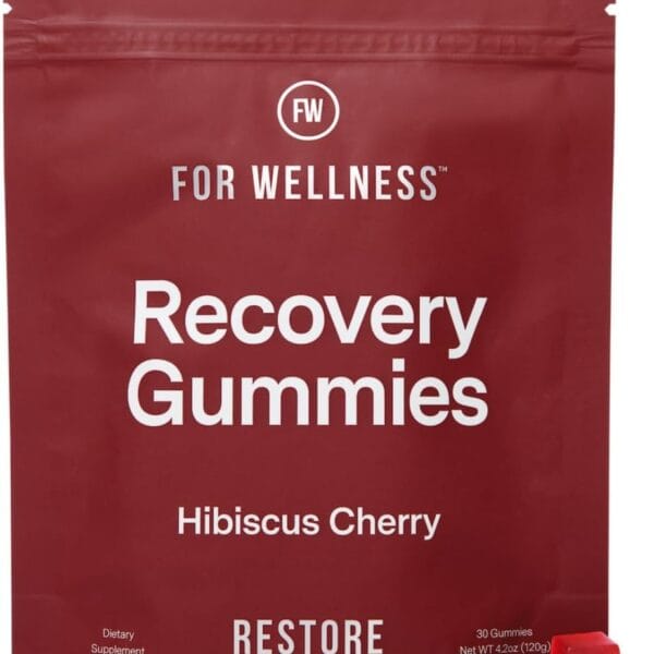 For Wellness Recovery Gummies Restore | Tart Cherry Energy Supplements with Electrolytes for Muscle Soreness, Post-Workout Performance & Recovery | Vegan, Non-GMO, 30 Count