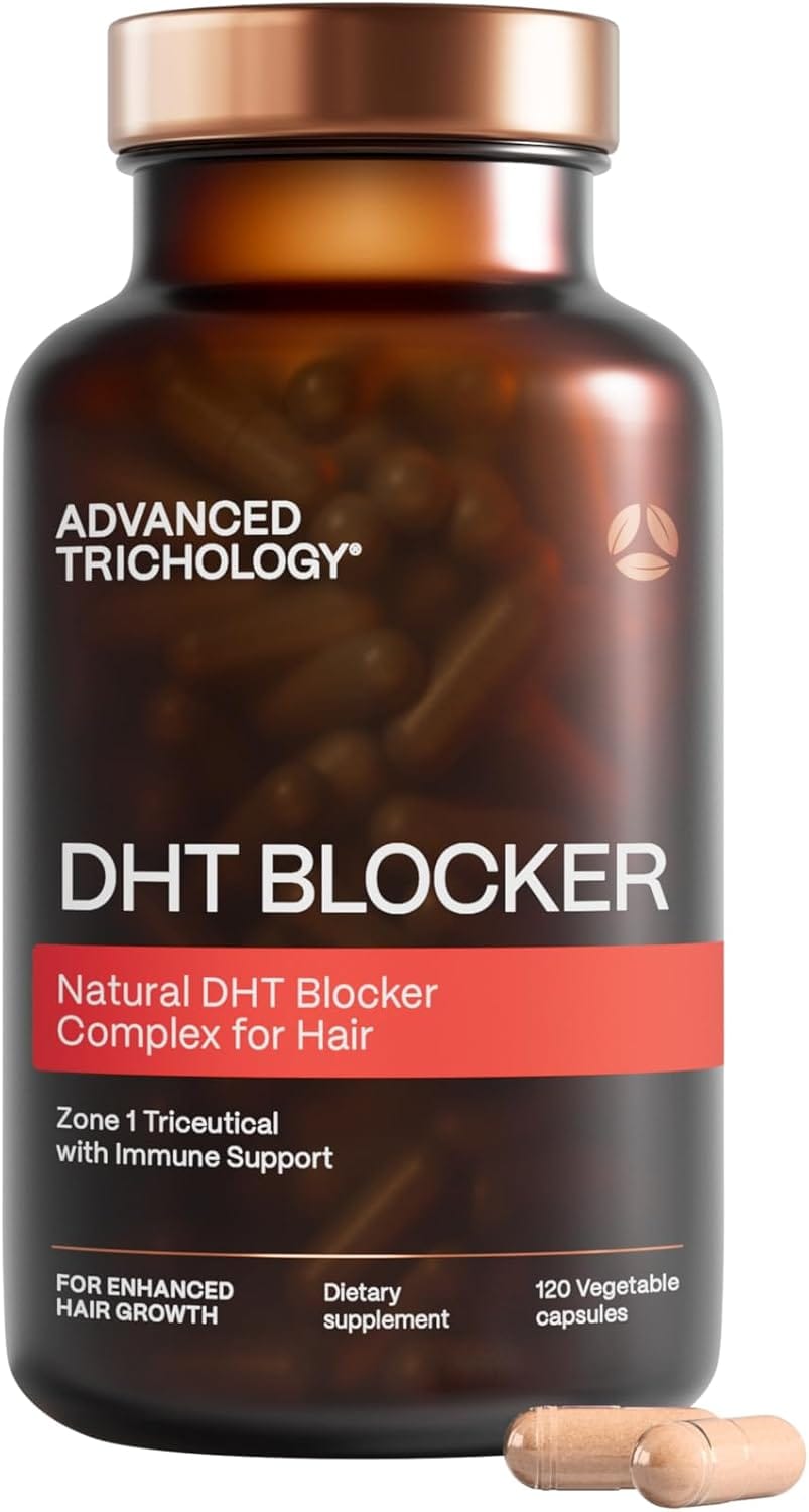 Advanced Trichology DHT Blocker - Hair Growth Supplement for Genetic Thinning for Men and Women | Approved* by American Hair Loss Association - 120 Count (Pack of 1) Advanced Trichology DHT Blocker - Hair Growth Supplement for Genetic Thinning for Men and Women | Approved* by American Hair Loss Association - 120 Count (Pack of 1)