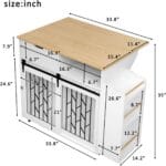 41.5" Dog Crate Kitchen Island Furniture, Multi-Functional Pet House End Table with Storage Drawer & Sliding Doors, Natural White MDF Cabinet for Small Medium Dogs