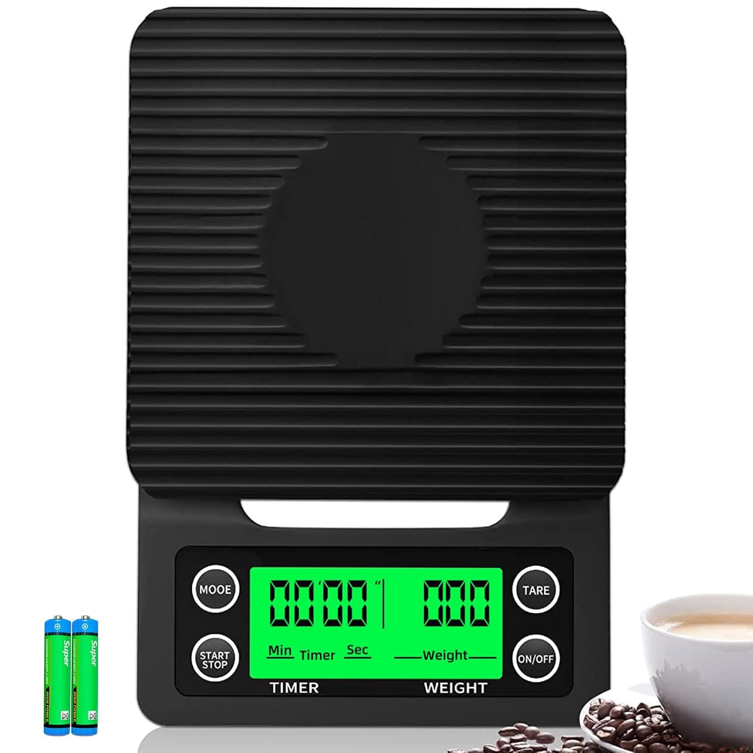 Coffee Scale With Timer 0.1g Accurate, 3kg Drip Espresso Scale For Pour Over Coffee, Portable Digital Kitchen Food Scale With, LCD Displa, Non Slip Mat (Including Batteries) Black Coffee Scale with Timer - 0.1g Accurate, 3kg Drip Espresso Scale for Pour Over Coffee, Portable Digital Kitchen Food Scale with, LCD Displa, Non-Slip Mat (Including Batteries) - Black