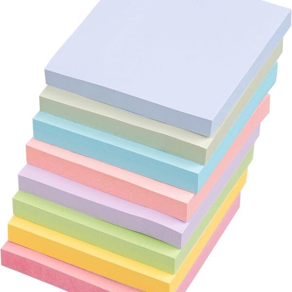 Sticky Notes 3x3 Inches, 8 Pads, 800 Sheets, 8 Color Sticky Note Pads, Premium Sticky Pads, Sticky Notes Bulk, Self-Stick Note Pads, 100 Sheets/pad