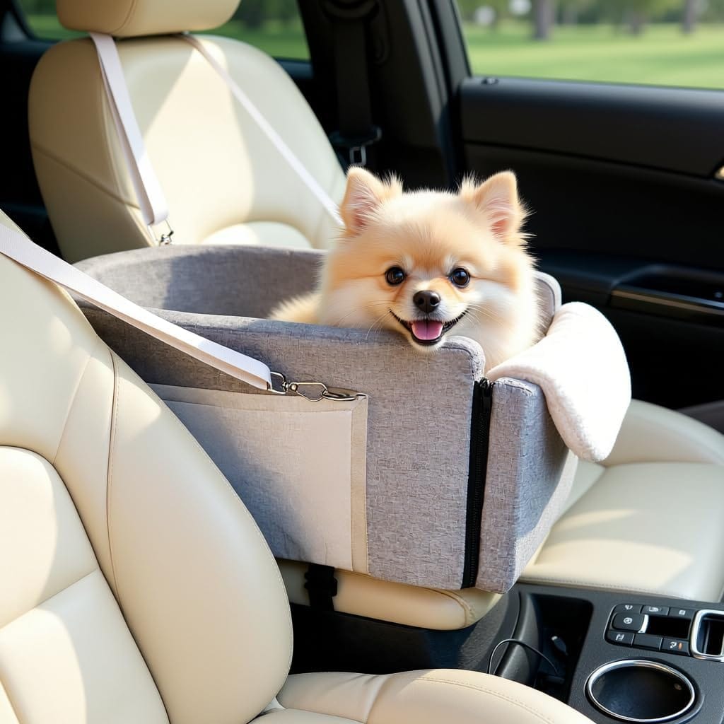 Multi Function Small Dog Car Seat Center Console & Carrier Sturdy Console Dogs Car Seats For Small Dogs & Cats, Pet Dog Bed For Cars Back Seat For Up To 11 Lbs, 19 X 10 X 9.5 Inches, Gray Multi-Function Small Dog Car Seat Center Console & Carrier - Sturdy Console Dogs Car Seats for Small Dogs & Cats, Pet Dog Bed for Cars Back Seat for Up to 11 lbs, 19 x 10 x 9.5 Inches, Gray