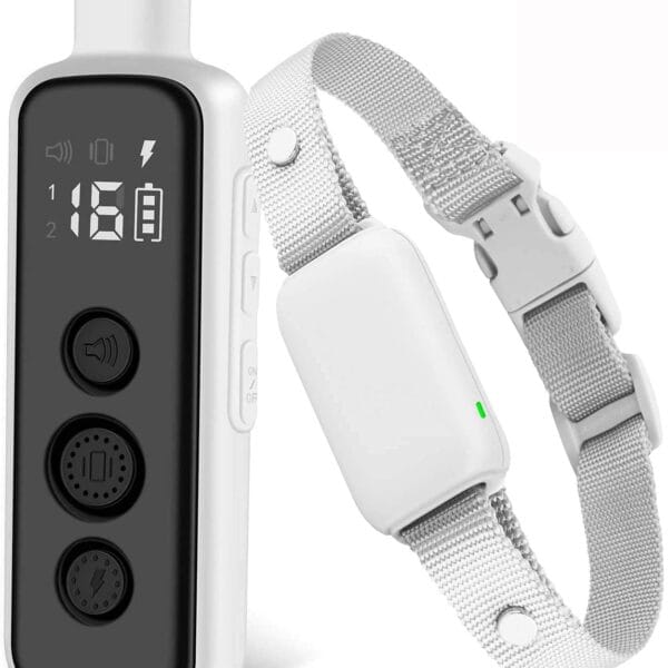 Bousnic Shock Collar for Dogs - Waterproof Rechargeable Dog Electric Training Collar with Remote for Small Medium Large Dogs with Beep, Vibration, Safe Shock Modes (8-120 Lbs) (Grey)