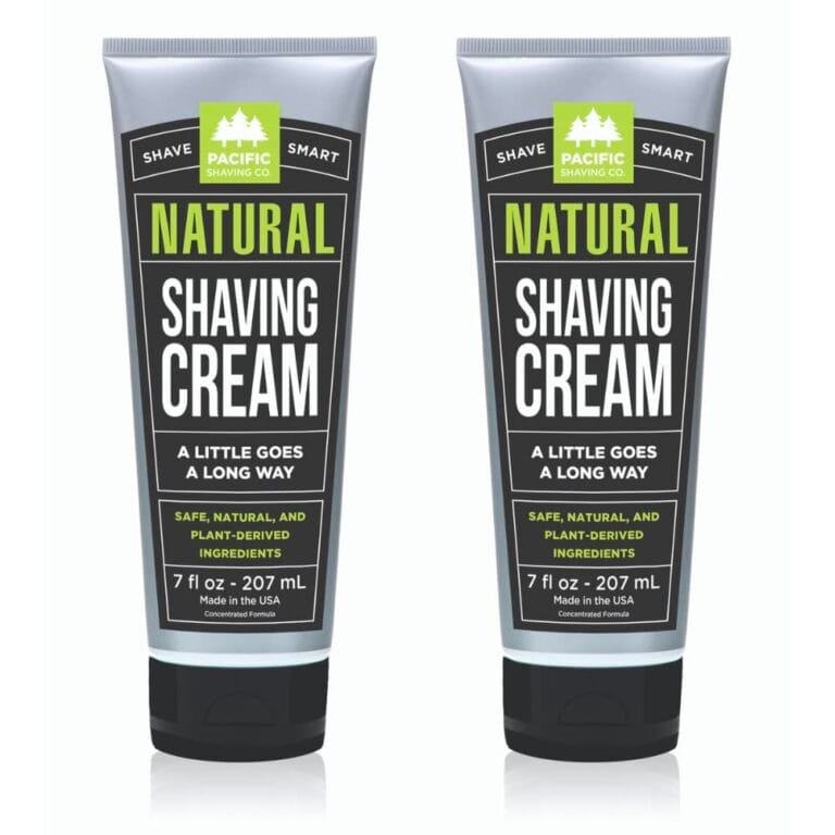 Pacific Shaving Company Natural Shaving Cream - Shea Butter + Vitamin E Shave Cream for Hydrated Sensitive Skin - Clean Formula for a Smooth, Anti-Redness + Irritation-Free Shave Cream (7 Oz, 2 Pack)