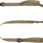 ICEFANG Tactical Dog Leash,K9 Training Walking Bungee Lead with 2 Control Handle,Heavy Duty Quick Release Metal Clasp,Hands Free D-Ring for Medium Large Dogs (4ft,Reflective Brown)