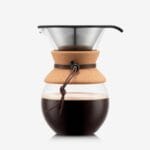 Bodum 34oz Pour Over Coffee Maker, High-Heat Borosilicate Glass with Reusable Stainless Steel Filter and Cork Grip - Made in Portugal