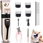 Dog Clippers Grooming Kit and Paw Trimmer,Cordless,Low Noise, Electric Quiet,Rechargeable, Dog Trimmer Grooming, Pet Hair Clippers for Thick Coats,Shaver for Small and Large Dogs Cats