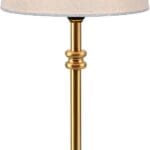 ONEWISH Cordless Lamp-Battery Operated Table lamp, 4000mAh Rechargeable, Stepless Dimmable, Small Touch Bedside Lamp with Fabric Shade, for Dining, Patio, Bathroom(Gold)