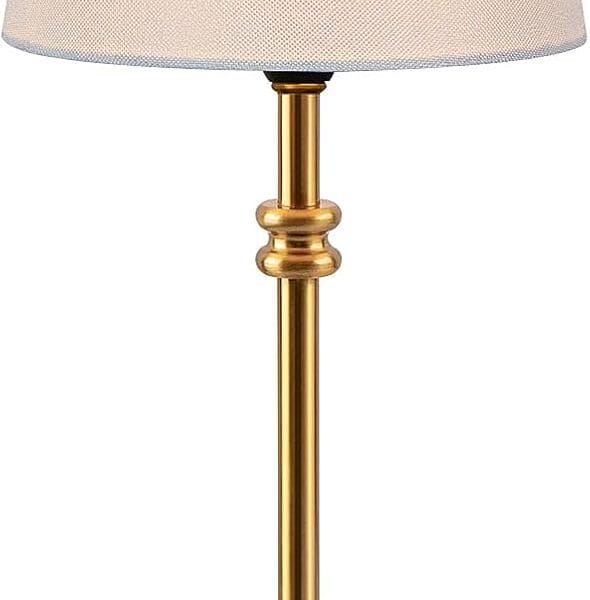 ONEWISH Cordless Lamp-Battery Operated Table lamp, 4000mAh Rechargeable, Stepless Dimmable, Small Touch Bedside Lamp with Fabric Shade, for Dining, Patio, Bathroom(Gold)