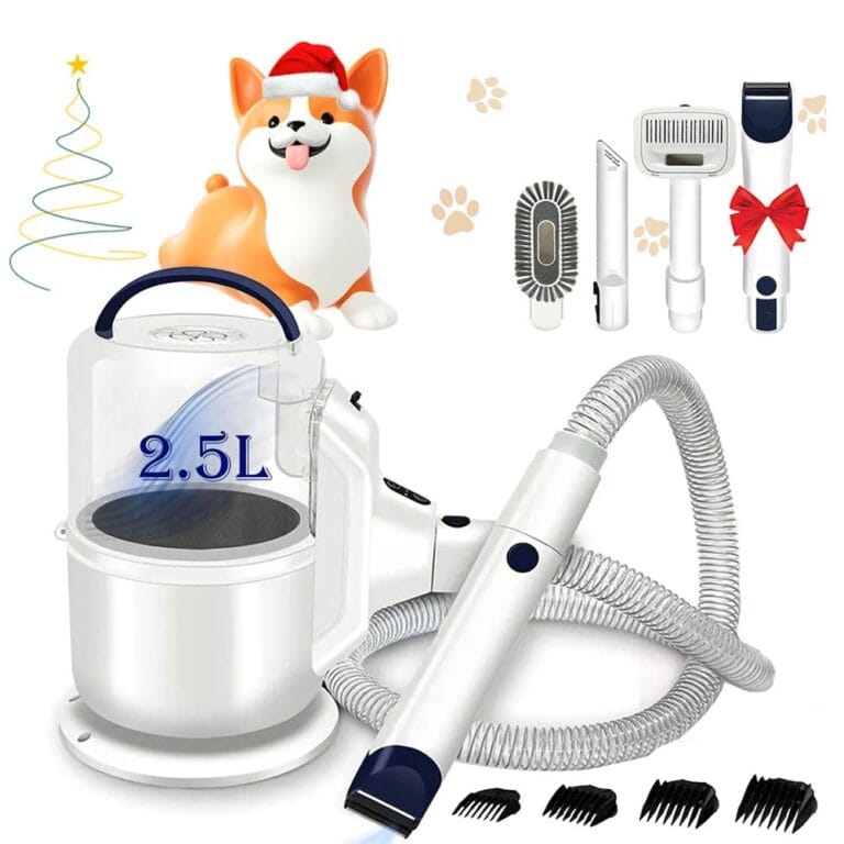 Pet Grooming Kit,Vacuum with 3 Suction Modes, 4 Brush Attachments, 2.5L Dust Cup for Dog,Cat Shedding, Hair Removal and Grooming
