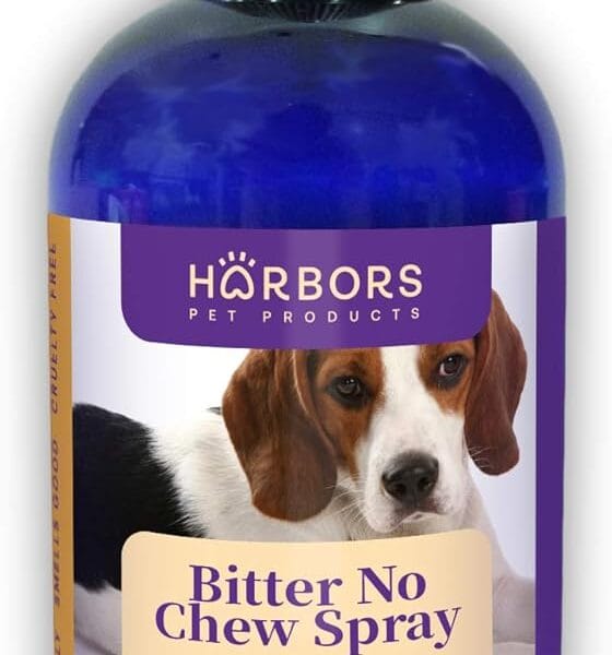 Harbor's Bitter No Chew Spray | 3 X Strength Chewing Deterrent Spray | Anti Chew Behavior Training Aid | Stops Destructive Chewing and Licking of Shoes, Bandages, Paws, Fur & Furniture | Made in USA