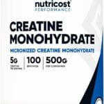 Nutricost Creatine Monohydrate Micronized Powder 500G, 5000mg Per Serv (5g) - 100 Servings, 17.9 Oz