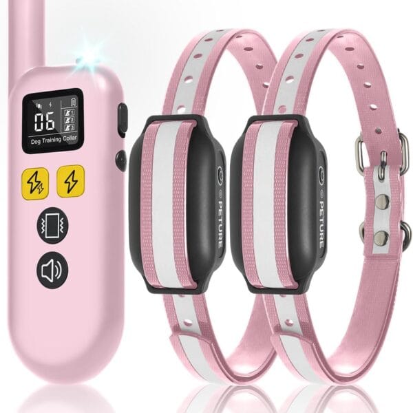 Dog Training Collar with Remote (5-120lbs), 3300Ft Remote Training Collar with Beep, Vibrate, Static & Double Static Modes, IPX7 Waterproof E Collar for Small Medium Large Dogs (2 Pack)