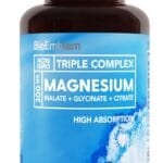 BioEmblem Triple Magnesium Complex | 300mg Magnesium Glycinate, Malate & Citrate | High Absorption Chelated Formula | Vegan, Non-GMO, Gluten-Free | 90 Capsules