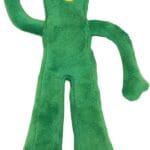 Multipet Gumby Dog Plush Toy - Squeaky Toy for All Dogs - Extra Soft Plush w/ Flexible Legs & Arms - Stuffed Animal for Cuddling & Playing - Cute Dog Pet Toy (9", Green)