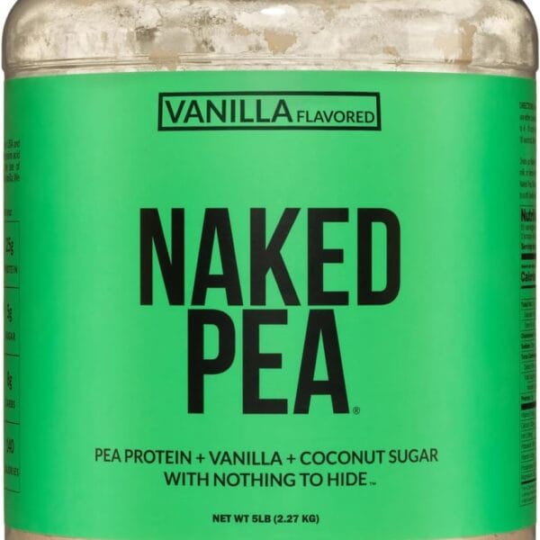 NAKED Pea - Vanilla Pea Protein - Pea Protein Isolate from North American Farms - 5lb Bulk, Plant Based, Vegetarian & Vegan Protein. Easy to Digest, Non-GMO, Gluten Free, Lactose Free, Soy Free