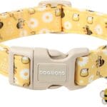 DOGWONG Yellow Bee Dog Collar- Cute Fun Dog Collars Adjustable Designer Spring Puppy Yellowe Dog Collar for Small Medium Large Dogs M