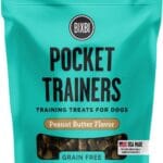 BIXBI Pocket Trainers, Peanut Butter - Training Treats for Dogs - Low Calorie All Natural Grain Free Dog Treats