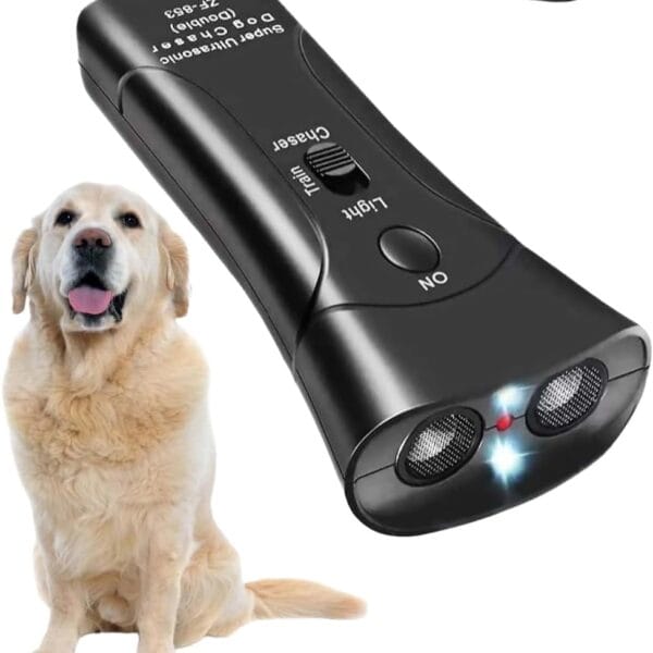 Ultrasonic Dog Repeller, Pet Gentle Trainer & Barking Control Device - Handheld Safe & Humane Dog Training Tool with Flashlight, Stop Chewing, Jumping, Stray Dogs