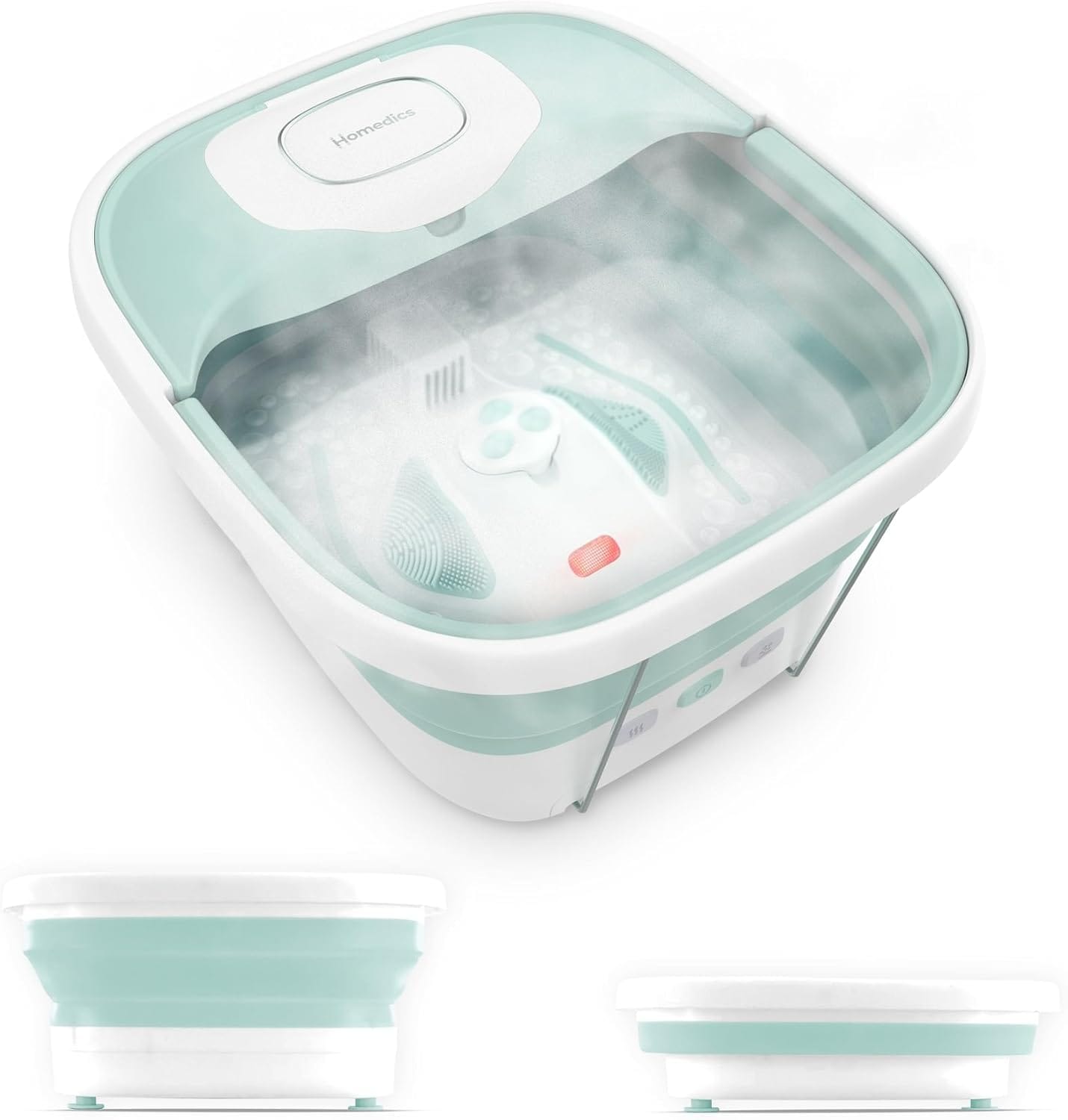 Homedics Smart Space Elite Footbath with Heat Boost, Collapsible, Invigorating Bubble Massage, 3 Pedicure Attachments, Safe to Use Bath Salts, Patented Safety-Lock System, Ergonomic Homedics Smart Space Elite Footbath with Heat Boost, Collapsible, Invigorating Bubble Massage, 3 Pedicure Attachments, Safe to Use Bath Salts, Patented Safety-Lock System, Ergonomic