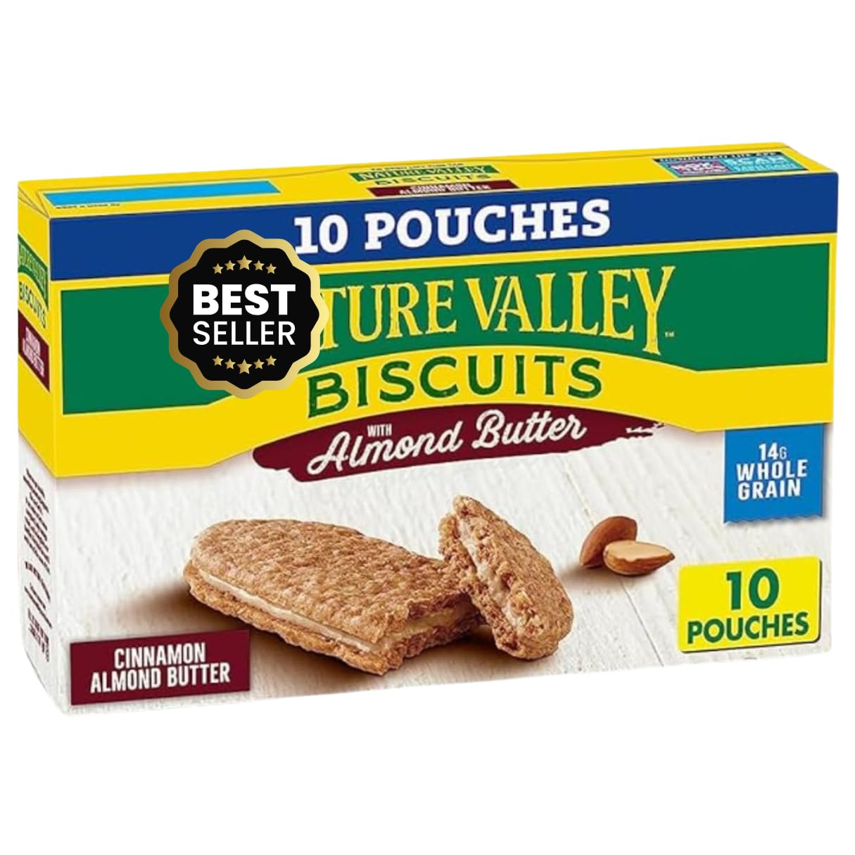 Nachur Valey Biscuit Sandwich, Cinnamon Almond Butter 1 Pack (10 Pouches) 13.5 OZ (Lyfno Trademark Spoon Included) Nachur Valey Biscuit Sandwich, Cinnamon Almond Butter 1 Pack (10 Pouches) 13.5 OZ (Lyfno Trademark Spoon Included)